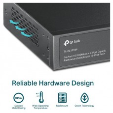 TP-LINK TL-SL1218P 16xFE PoE+ LAN 2xGbE LAN 1xRJ45/SFP Combo port PoE+ switch Iroda és számítástechnika - Hálózat - Switch - 420961