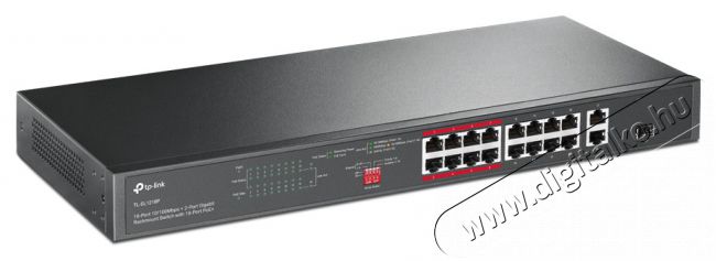 TP-LINK TL-SL1218P 16xFE PoE+ LAN 2xGbE LAN 1xRJ45/SFP Combo port PoE+ switch Iroda és számítástechnika - Hálózat - Switch - 420961