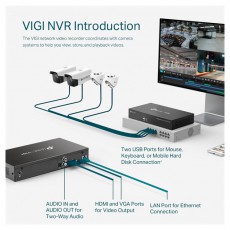 TP-LINK VIGI NVR1008H 8 csatornás hálózati videó rögzítő Fényképezőgép / kamera - Megfigyelő / IP kamera - 437730
