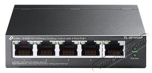 TP-LINK TL-SF1005P 5x10/100Mbps LAN port 4xPoE nem menedzelhető asztali switch Iroda és számítástechnika - Hálózat - Switch - 457543