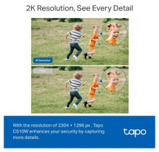TP-LINK Tapo C510W 2K 3MP IP65 kültéri forgatható biztonsági Wi-Fi kamera Háztartás / Otthon / Kültér - Biztonságtechnika - Biztonsági kamera - 477581