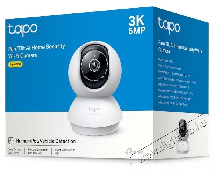 TP-LINK Tapo C230, 3K 5MP Pan/Tilt Security AI WiFi kamera (Tapo C230) Konyhai term&eacute;kek - Hűtő, fagyaszt&oacute; (szabadon&aacute;ll&oacute;) - Alulfagyaszt&oacute;s kombin&aacute;lt hűtő - 531262