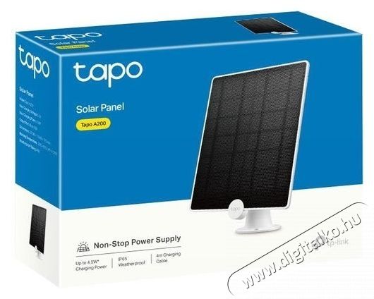 TP-LINK Tapo A200 napelem, 4,5W, IP65, 4 m k&aacute;bel H&aacute;ztart&aacute;s / Otthon / K&uuml;lt&eacute;r - Okos otthon - Kieg&eacute;sz&iacute;tő - 531316