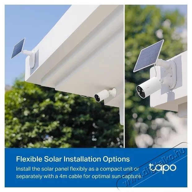TP-LINK Tapo A201 napelem panel, 2.5W, IP65, 3.8m k&aacute;bel H&aacute;ztart&aacute;s / Otthon / K&uuml;lt&eacute;r - Okos otthon - Kieg&eacute;sz&iacute;tő - 531315