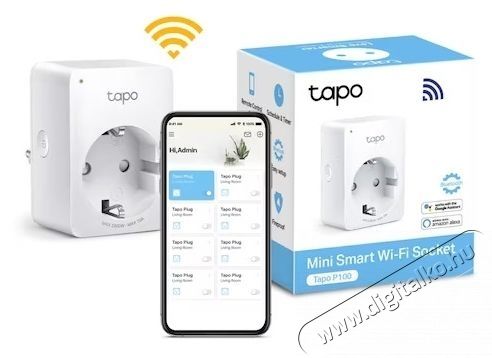 TP-LINK Mini Tapo P100 Smart csatlakoz&oacute;, Wi-Fi, hangvez&eacute;rl&eacute;s, 2300W, 10A, Android/iOS kompatibilis, 220-240V, feh&eacute;r H&aacute;ztart&aacute;s / Otthon / K&uuml;lt&eacute;r - Okos otthon - Okos konnektor - 531354