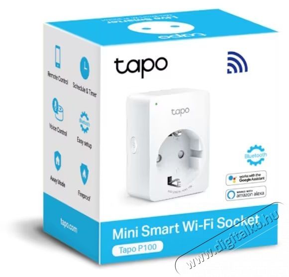 TP-LINK Mini Tapo P100 Smart csatlakoz&oacute;, Wi-Fi, hangvez&eacute;rl&eacute;s, 2300W, 10A, Android/iOS kompatibilis, 220-240V, feh&eacute;r H&aacute;ztart&aacute;s / Otthon / K&uuml;lt&eacute;r - Okos otthon - Okos konnektor - 531354