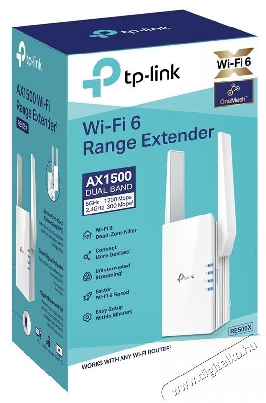 TP-LINK RE505X WiFi6 Extender Iroda &eacute;s sz&aacute;m&iacute;t&aacute;stechnika - H&aacute;l&oacute;zat - Router - 532743