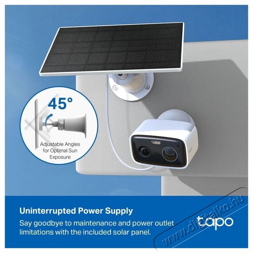 TP-LINK Tapo C400 KIT, Solar-Powered Security Camera Kit H&aacute;ztart&aacute;s / Otthon / K&uuml;lt&eacute;r - Biztons&aacute;gtechnika - Biztons&aacute;gi kamera - 532753