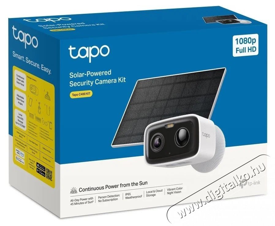 TP-LINK Tapo C400 KIT, Solar-Powered Security Camera Kit H&aacute;ztart&aacute;s / Otthon / K&uuml;lt&eacute;r - Biztons&aacute;gtechnika - Biztons&aacute;gi kamera - 532753