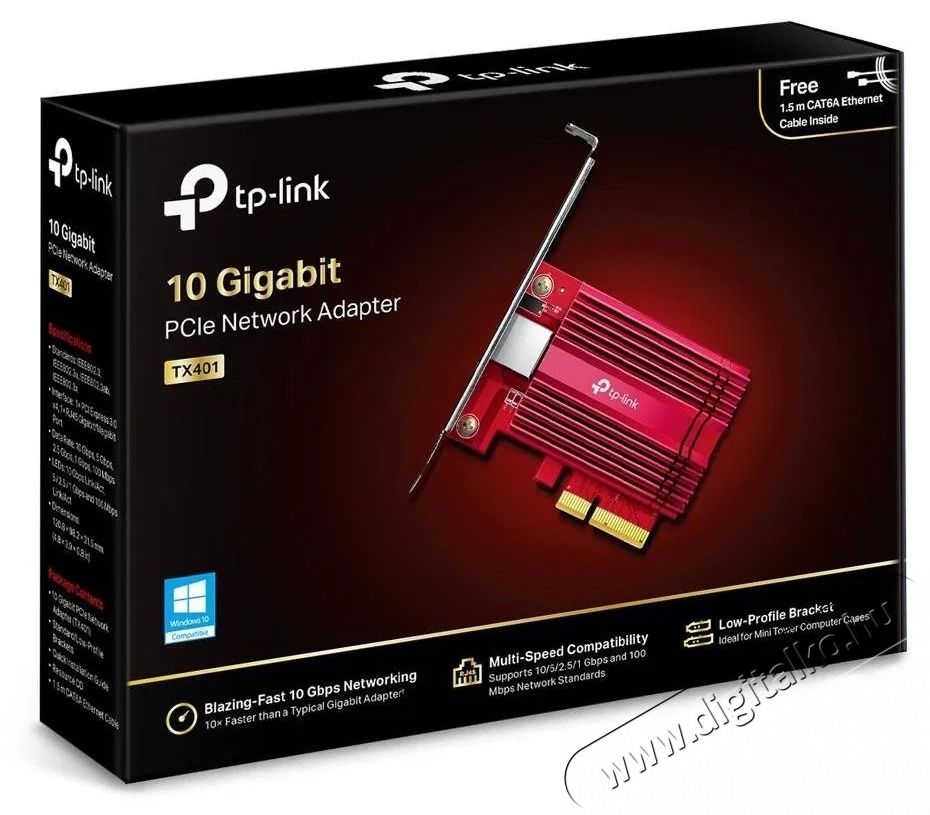 TP-LINK TX401, 10 Gigabit PCIe Adapter H&aacute;l&oacute;zati k&aacute;rtya Iroda &eacute;s sz&aacute;m&iacute;t&aacute;stechnika - H&aacute;l&oacute;zat - H&aacute;l&oacute;zati kieg&eacute;sz&iacute;tő - 532758