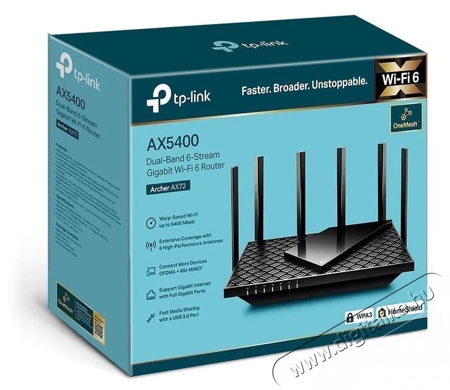 TP-LINK Archer AX72 WiFi router Iroda &eacute;s sz&aacute;m&iacute;t&aacute;stechnika - H&aacute;l&oacute;zat - Router - 532794