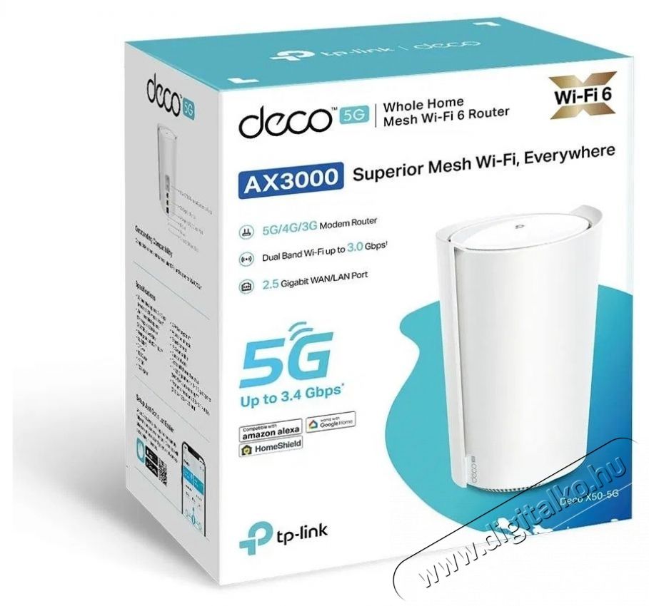 TP-LINK Deco X50-5G WiFi rendszer Tv kieg&eacute;sz&iacute;tők - Wi-Fi adapter - 532726