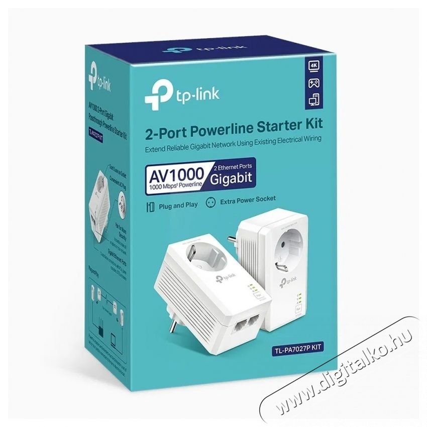 TP-LINK TL-PA7027PKIT Powerline adapter Mem&oacute;ria k&aacute;rtya / Pendrive - Adapter - 532800