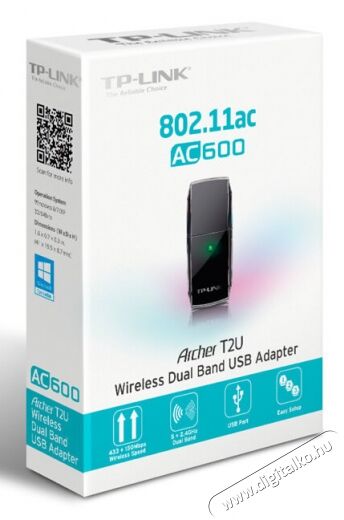 TP-LINK Archer T2U AC600 Dual-Band WiFi adapter USB Memória kártya / Pendrive - Adapter - 319583
