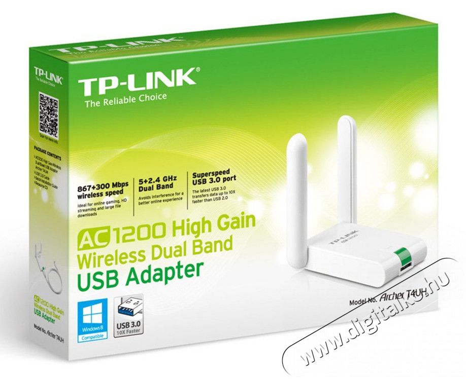 TP-LINK Archer T4UH AC1200 Vezeték nélküli 867Mbps+300Mbps USB adapter Iroda és számítástechnika - Hálózat - Vezeték nélküli adapter - 313177