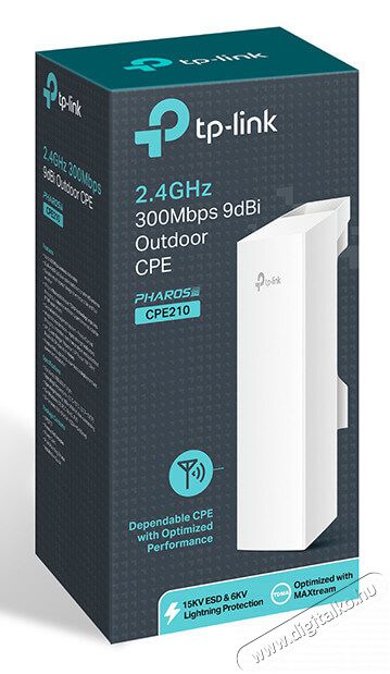 TP-LINK CPE210 N300 2,4GHz Vezeték nélküli kültéri AccessPoint Iroda és számítástechnika - Hálózat - Lefedettségnövelő / jeltovábbító - 313179