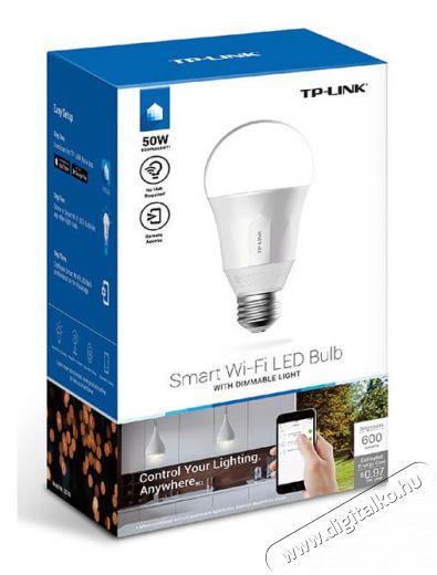 TP-LINK LB100 Intelligens Wi-Fi-s LED égő tompítható fénnyel Háztartás / Otthon / Kültér - Világítás / elektromosság - E27 foglalatú izzó - 334283