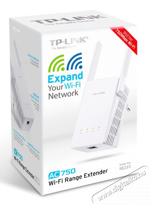 TP-LINK RE210 AC750 Dual Band Vezeték nélküli Range Extender Iroda és számítástechnika - Hálózat - Lefedettségnövelő / jeltovábbító - 313191
