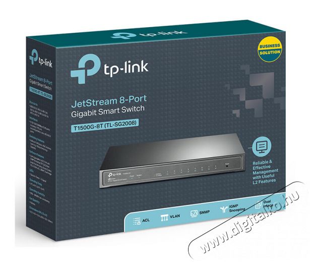 TP-LINK T1500G-8T 8port GbE LAN Smart menedzselhető asztali Switch Iroda és számítástechnika - Hálózat - Switch - 334448