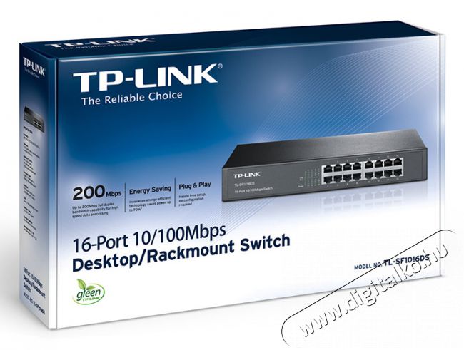 TP-LINK TL-SF1016DS 16port 10/100Mbps LAN nem menedzselhető asztali/rack Switch Iroda és számítástechnika - Hálózat - Switch - 313230