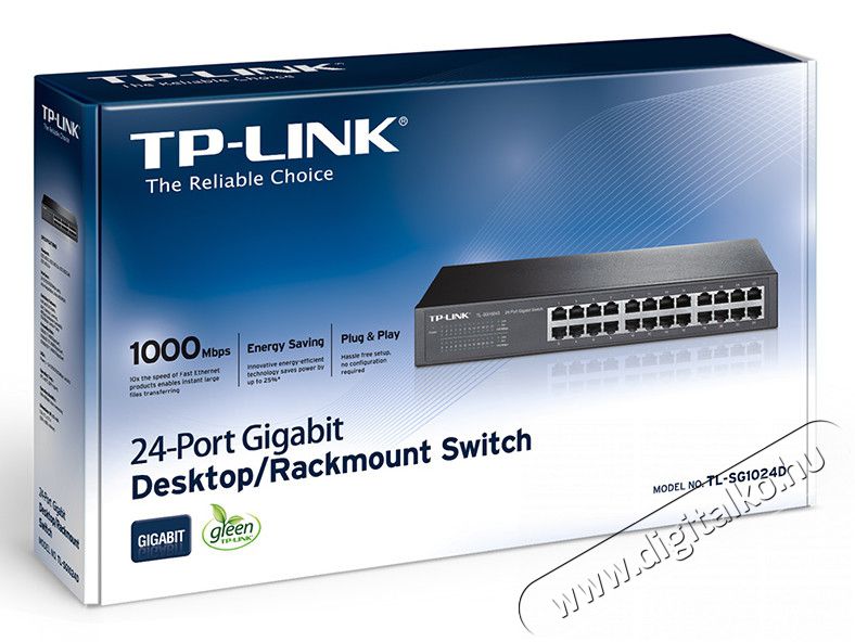 TP-LINK TL-SG1024D 24port 10/100/1000Mbps LAN nem menedzselhető asztali Switch Iroda és számítástechnika - Hálózat - Switch - 313242