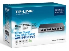 TP-LINK TL-SG108PE 8port GbE LAN 4x PoE menedzselhető asztali Switch Iroda és számítástechnika - Hálózat - Switch - 313249