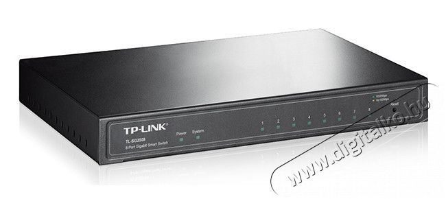 TP-LINK TL-SG2008 8port 10/100/1000Mbps LAN Smart menedzselhető asztali Switch Iroda és számítástechnika - Hálózat - Switch - 313250