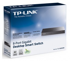 TP-LINK TL-SG2008 8port 10/100/1000Mbps LAN Smart menedzselhető asztali Switch Iroda és számítástechnika - Hálózat - Switch - 313250