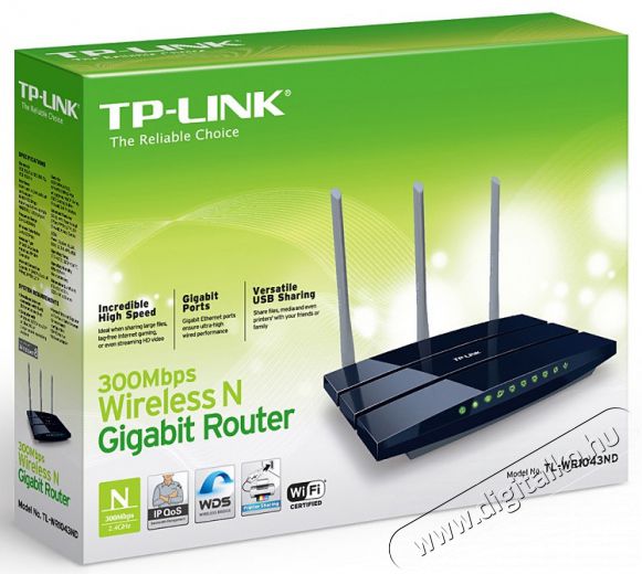 TP-LINK WR1043ND v4 vezeték nélküli 450Mbps Gigabit Router Iroda és számítástechnika - Hálózat - Router - 314949