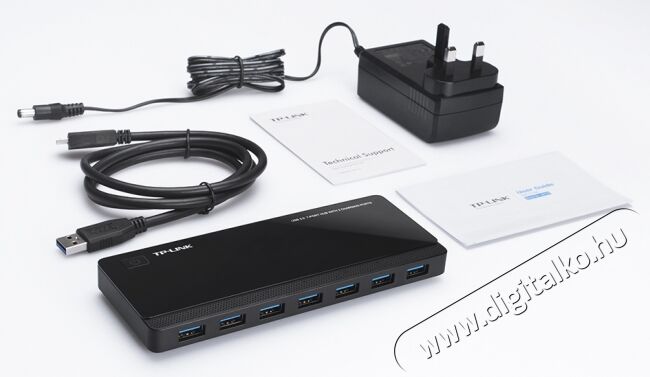 TP-LINK UH720 7 portos 3.0-s USB hub 2 töltési csatlakozással Iroda és számítástechnika - Notebook kiegészítő - USB hub / elosztó - 313274