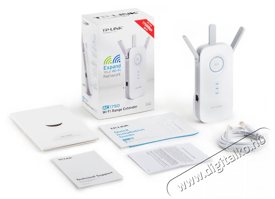 TP-LINK RE450 AC1750 Dual Band Vezeték nélküli Range Extender Iroda és számítástechnika - Hálózat - Lefedettségnövelő / jeltovábbító - 313193