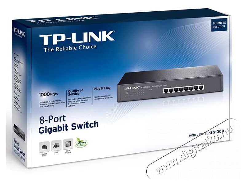 TP-LINK TL-SG1008 8port LAN 10/100/1000Mbps asztali Switch Iroda és számítástechnika - Hálózat - Switch - 313234