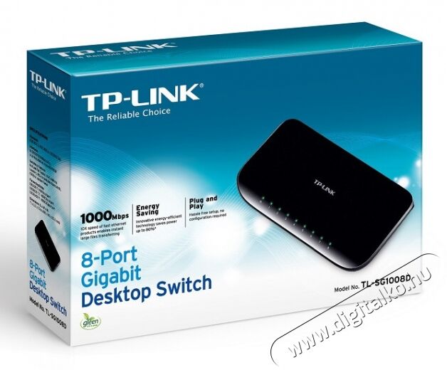 TP-LINK TL-SG1008D 8port 10/100/1000Mbps LAN nem menedzselhető asztali Switch Iroda és számítástechnika - Hálózat - Switch - 313235
