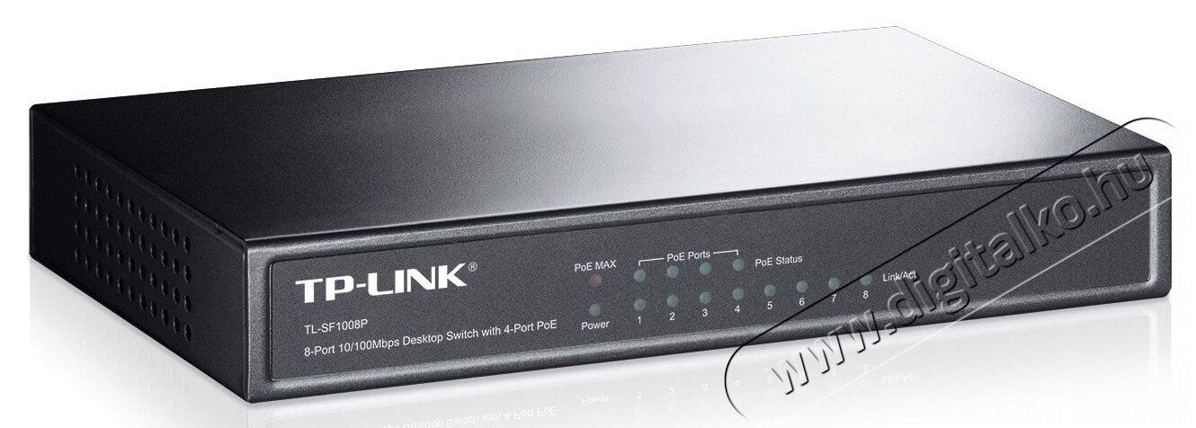 TP-LINK TL-SF1008P 8port 10/100Mbps LAN 4xPOE nem menedzselhető asztali Switch Iroda és számítástechnika - Hálózat - Switch - 313227