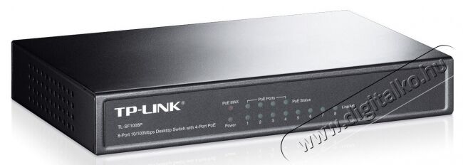TP-LINK TL-SF1008P 8port 10/100Mbps LAN 4xPOE nem menedzselhető asztali Switch Iroda és számítástechnika - Hálózat - Switch - 313227