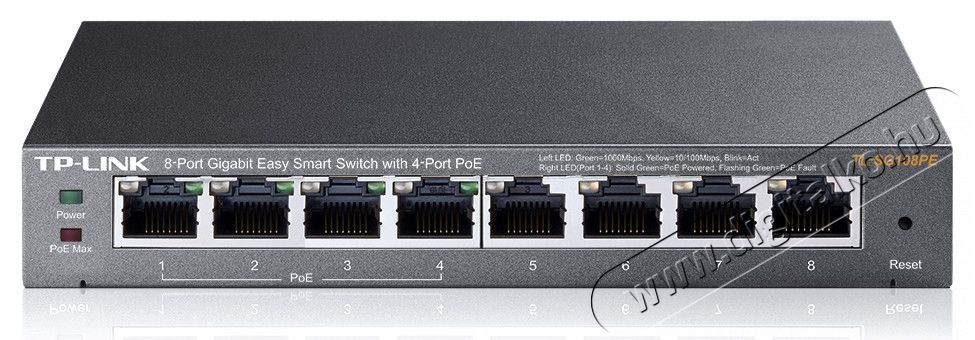 TP-LINK TL-SG108PE 8port GbE LAN 4x PoE menedzselhető asztali Switch Iroda és számítástechnika - Hálózat - Switch - 313249
