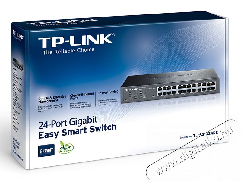 TP-LINK TL-SG1024DE 24port 10/100/1000Mbps LAN SMART menedzselhető rack Switch Iroda és számítástechnika - Hálózat - Switch - 313243