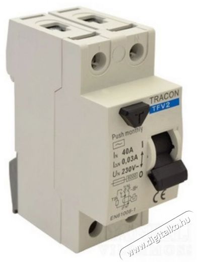 Tracon TFV2-25030 25A / 30 mA 2 p&oacute;lus &aacute;ram-v&eacute;dőkapcsol&oacute; H&aacute;ztart&aacute;s / Otthon / K&uuml;lt&eacute;r - Szersz&aacute;m - &Aacute;ramfejlesztő - 389000