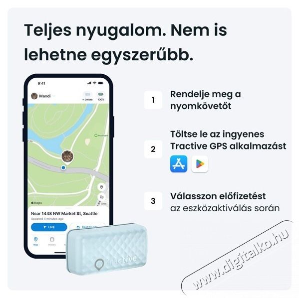 TRACTIVE Tractive GPS CAT Mini menta macska GPS nyomk&ouml;vető &eacute;s tev&eacute;kenys&eacute;gfigyelő H&aacute;ztart&aacute;s / Otthon / K&uuml;lt&eacute;r - Egy&eacute;b h&aacute;ztart&aacute;si term&eacute;k - 501902