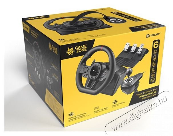 Tracer TRAJOY47345 SimRacer GameZone PS4/PC/Xbox One/Series/Nintendo Switch 6 az 1-ben korm&aacute;ny szett Iroda &eacute;s sz&aacute;m&iacute;t&aacute;stechnika - J&aacute;t&eacute;k konzol - Kieg&eacute;sz&iacute;tő - 515898