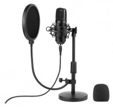 Tracer TRAMIC46788 Premium Pro USB fekete kondenzációs mikrofon POP szűrővel Fotó-Videó kiegészítők - Mikrofon - Ének és hangszer mikrofon - 516041