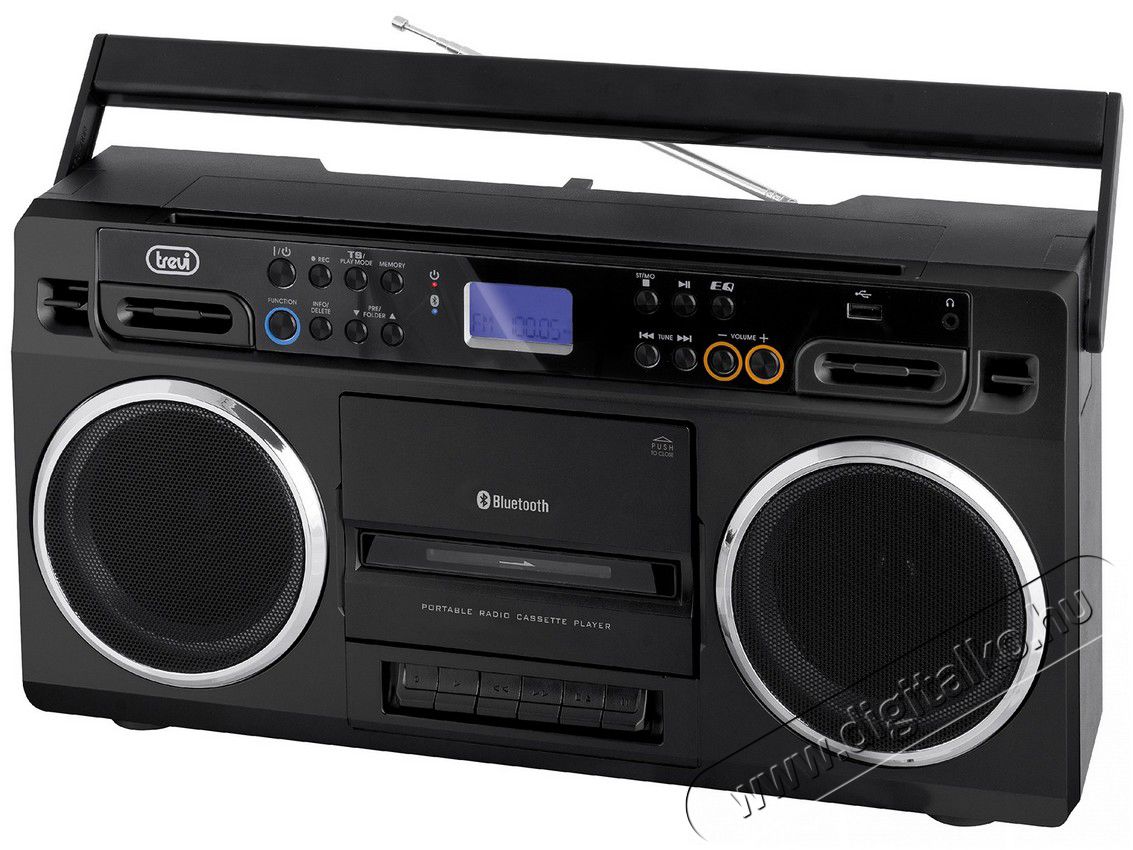 Trevi RR504 Bluetooth kazettás rádió - fekete Audio-Video / Hifi / Multimédia - Rádió / órás rádió - Hordozható, zseb-, táska rádió - 352820