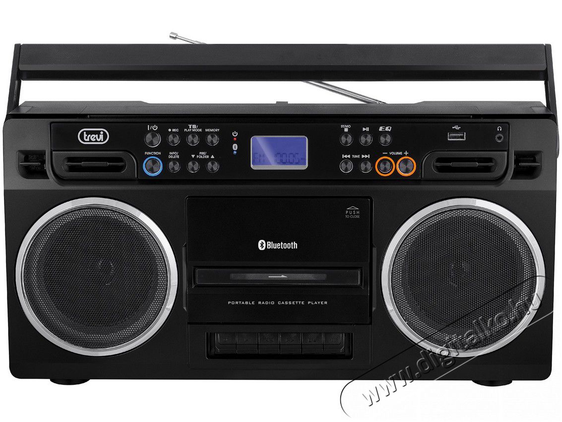 Trevi RR504 Bluetooth kazettás rádió - fekete Audio-Video / Hifi / Multimédia - Rádió / órás rádió - Hordozható, zseb-, táska rádió - 352820