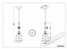 TRIO 307000188 GOTHAM 1 x E27 antik ezüst fém 1 ágú függeszték Háztartás / Otthon / Kültér - Világítás / elektromosság - Fali / mennyezeti lámpa - 395029