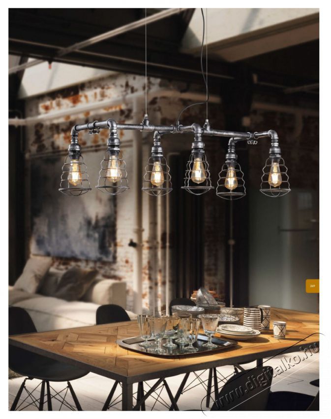 TRIO 307000688 GOTHAM 6 x E27 antik ez&uuml;st t&ouml;bb&aacute;g&uacute; f&uuml;ggeszt&eacute;k H&aacute;ztart&aacute;s / Otthon / K&uuml;lt&eacute;r - Vil&aacute;g&iacute;t&aacute;s / elektromoss&aacute;g - Fali / mennyezeti l&aacute;mpa - 395028