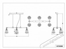 TRIO 307000688 GOTHAM 6 x E27 antik ez&uuml;st t&ouml;bb&aacute;g&uacute; f&uuml;ggeszt&eacute;k H&aacute;ztart&aacute;s / Otthon / K&uuml;lt&eacute;r - Vil&aacute;g&iacute;t&aacute;s / elektromoss&aacute;g - Fali / mennyezeti l&aacute;mpa - 395028