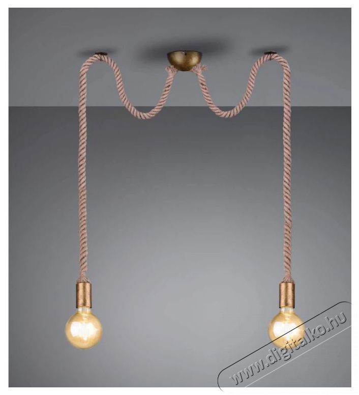 TRIO 310100204 Rope 2xE27 max 60W Vintage függeszték Háztartás / Otthon / Kültér - Világítás / elektromosság - Hangulat teremtő világítás - 388451