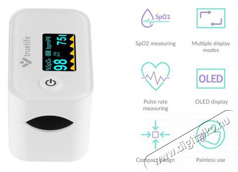 TRUELIFE Oximeter X3 pulzoxim&eacute;ter Sz&eacute;ps&eacute;g&aacute;pol&aacute;s / Eg&eacute;szs&eacute;g - V&eacute;rnyom&aacute;sm&eacute;rő - Kieg&eacute;sz&iacute;tő - 484069