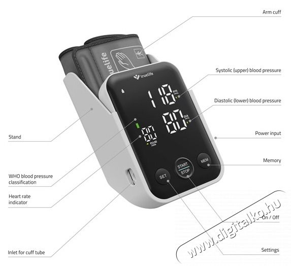 TRUELIFE Pulse B-Vision Karos v&eacute;rnyom&aacute;sm&eacute;rő Sz&eacute;ps&eacute;g&aacute;pol&aacute;s / Eg&eacute;szs&eacute;g - V&eacute;rnyom&aacute;sm&eacute;rő - Felkaros v&eacute;rnyom&aacute;sm&eacute;rő - 501950