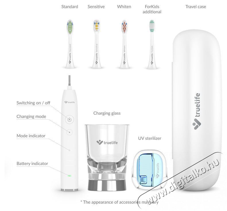 TRUELIFE SonicBrush GL UV Elektromos fogkefe Sz&eacute;ps&eacute;g&aacute;pol&aacute;s / Eg&eacute;szs&eacute;g - Sz&aacute;j / fog &aacute;pol&aacute;s - Elektromos fogkefe - 526510